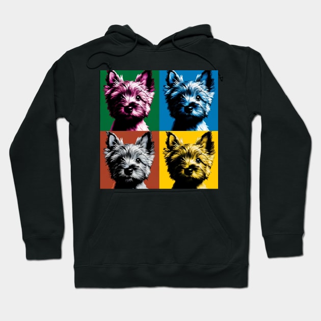 Pop Retro Art Cairn Terrier - Cute Puppy Hoodie by PawPopArt